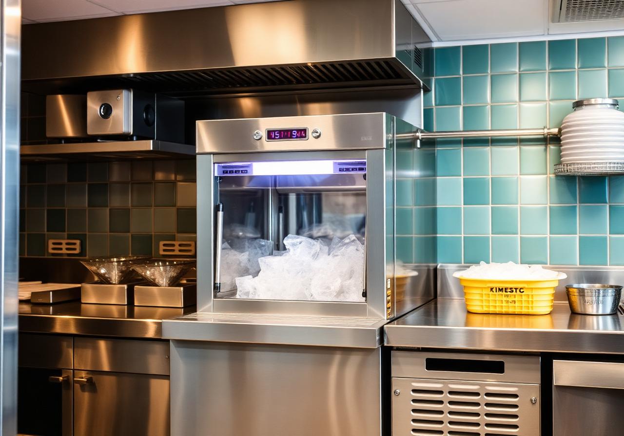 Commercial ice machine setup